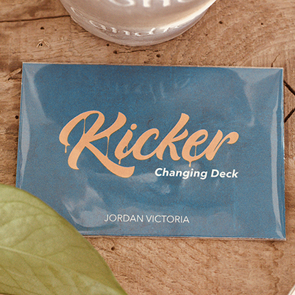 Packaging for the Kicker Changing Deck by Jordan Victoria, featuring the product name and an image of cards in the background.
