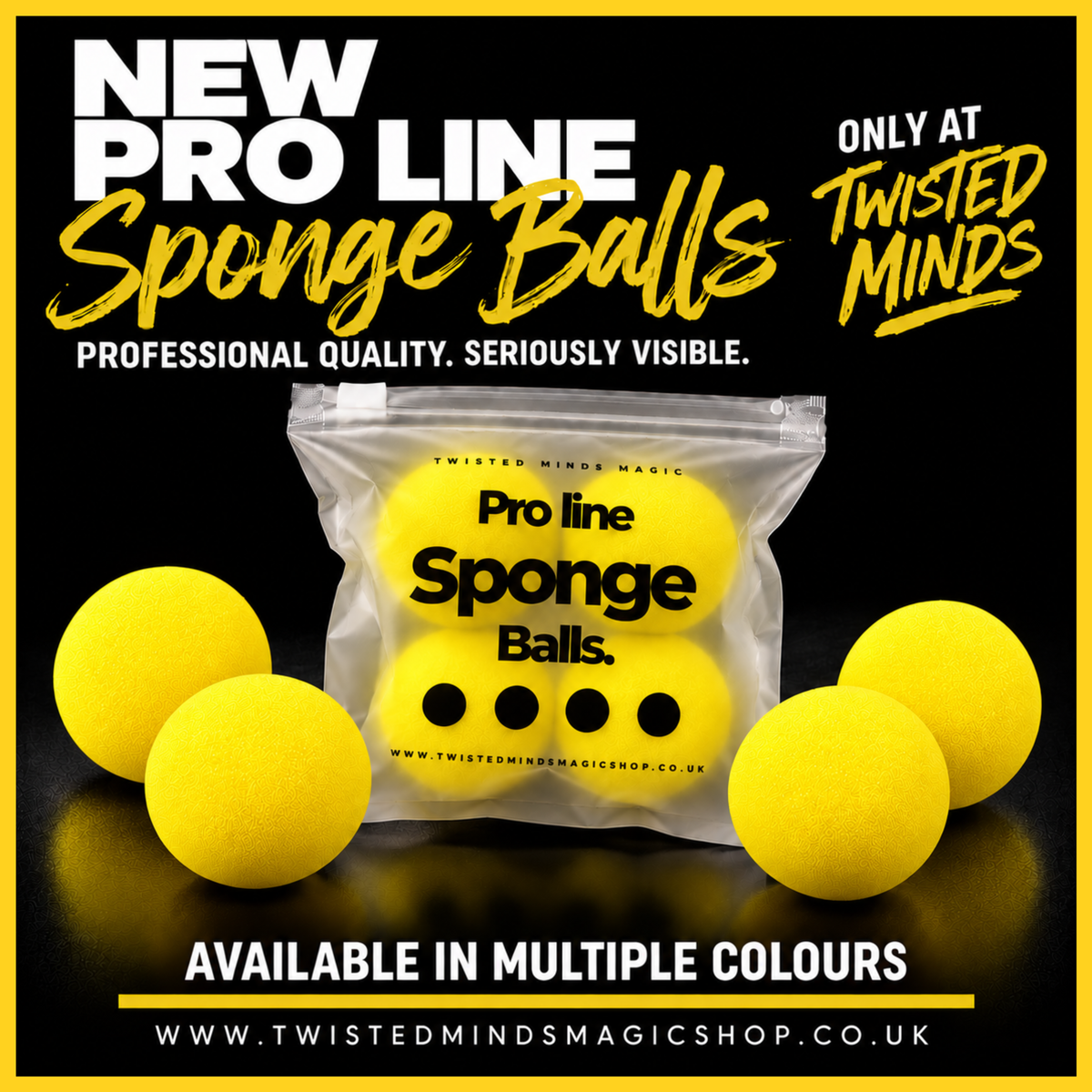 Pro Line Sponge Balls 2" by Twisted Minds (Yellow)