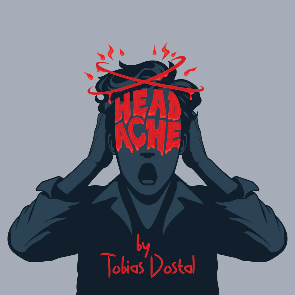 Headache by Tobias Dostal - available in the UK at twisted minds magic shop. Create a moment of shock with the appearance of Blood from the forehead. Headache by Tobias comes ready to go out the box.