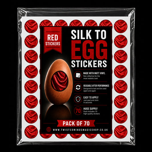 Stickers for the Silk to Egg magic trick